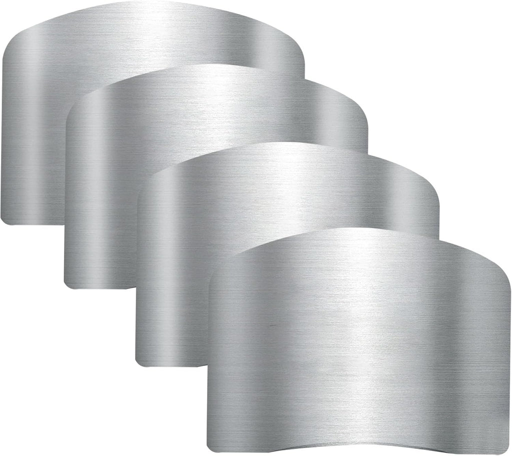 Stainless Steel Finger Guards For Cutting Food Avoid Hurting, Premium 304 Stainless Steel Finger Protector,Slicing Tool Finger Protectors when Cutting, Slicing, Dicing, Chopping, Fruits and Meat (4)