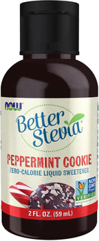 NOW Foods BetterStevia Peppermint Cookie Zero-Calorie Liquid Sweetener, Keto Friendly, Suitable for Diabetics, No Erythritol, 2-Ounce