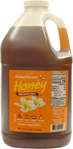 Golden Harvest Honey Unfiltered Raw Extra Light Wildflower Blend – 100% Pure Honey – Contains Natural Pollen – 12 Pounds – Sold by North Mountain Supply