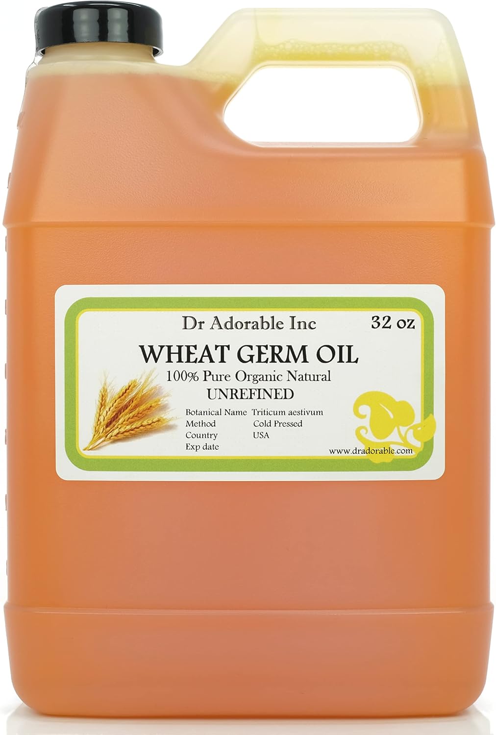 Dr Adorable - 32 oz - Wheat Germ Oil Unrefined 100% Pure Natural Organic Cold Pressed