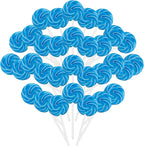 32 Counts Something Blue Swirl Lollipops Blueberry Flavor, Individually Wrapped Lollipop Suckers Candy Bulk, Party Candy Buffet Lollipops Swirl, Holiday Treats Suckers, Birthday Party Candies