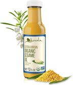 Kevala Organic Extra Virgin Sesame Oil – Only Premium Seeds Used , For Cooking , Cold Pressed, Unrefined , Suitable in Hair Care , Body, Bath ,12 oz