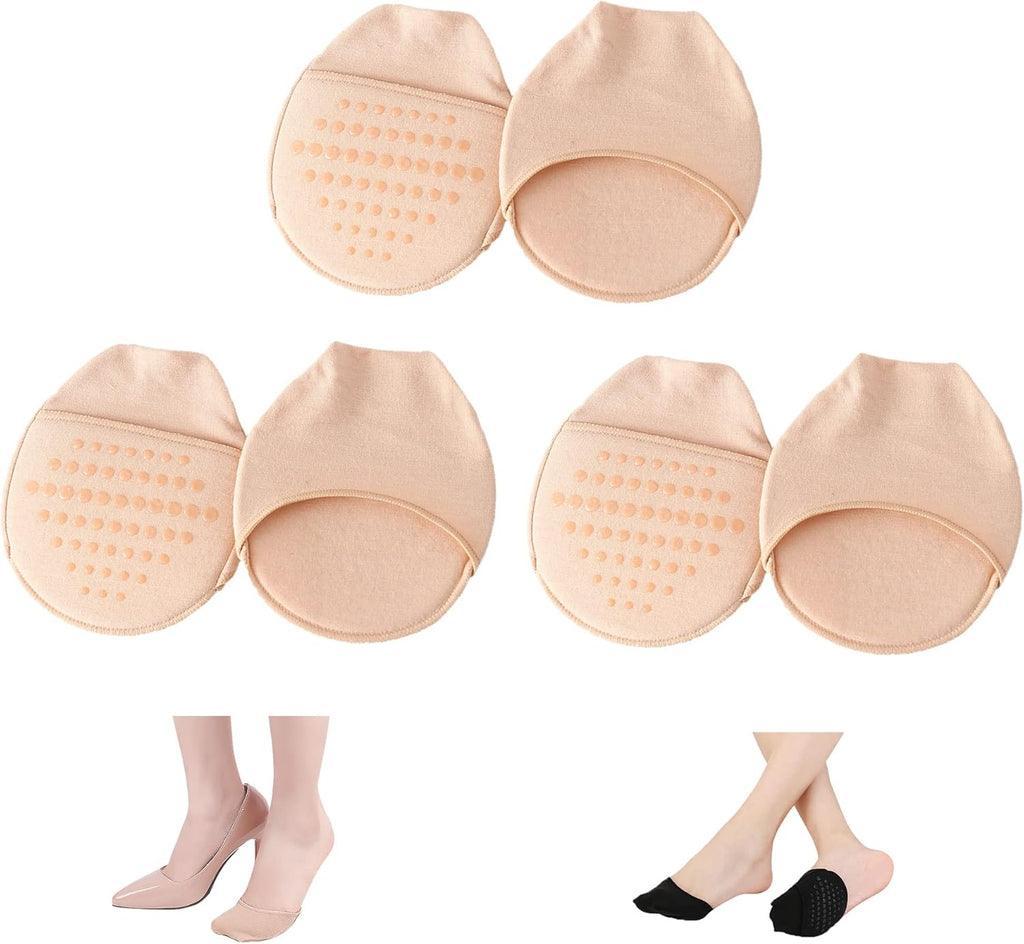 SooGree Ball of Foot Cushion Socks Women Toe Cover with Padding Toe Topper Liner Socks No Show Half Sock with Sponge Cushion