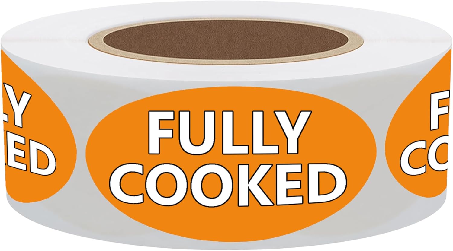 Fully Cooked Grocery Store Food Labels 2x1 Inch Adhesive Stickers for Food,500 Pcs Per Roll