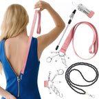 Zipper Helper Pull for Dresses 2 Pack Zipper Puller Helper with 5 Different Types Hooks Dress Zipper Pull Helper Assistant for Elderly and Pregnant Women(Pink)