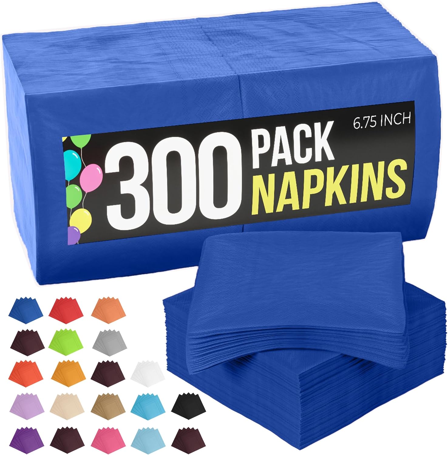 Dark Blue Napkins Disposable Everyday 300 Pcs 2 Ply Dark Blue Dinner Napkins Bulk For Parties & Party Supplies