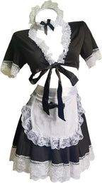 JasmyGirls Maid Outfit Naughty Cosplay Lingerie Halloween French Maid Dress Sissy Apron