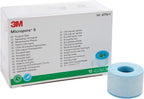 3M Micropore Skin Friendly Silicone Medical Tape, 1 Inch X 5-1/2 Yard, Blue, 12 Rolls, 1 Pack