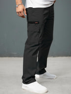 Men's Casual Cargo Pants - Lightweight Elastic Waist with Pockets Hiking Outdoor