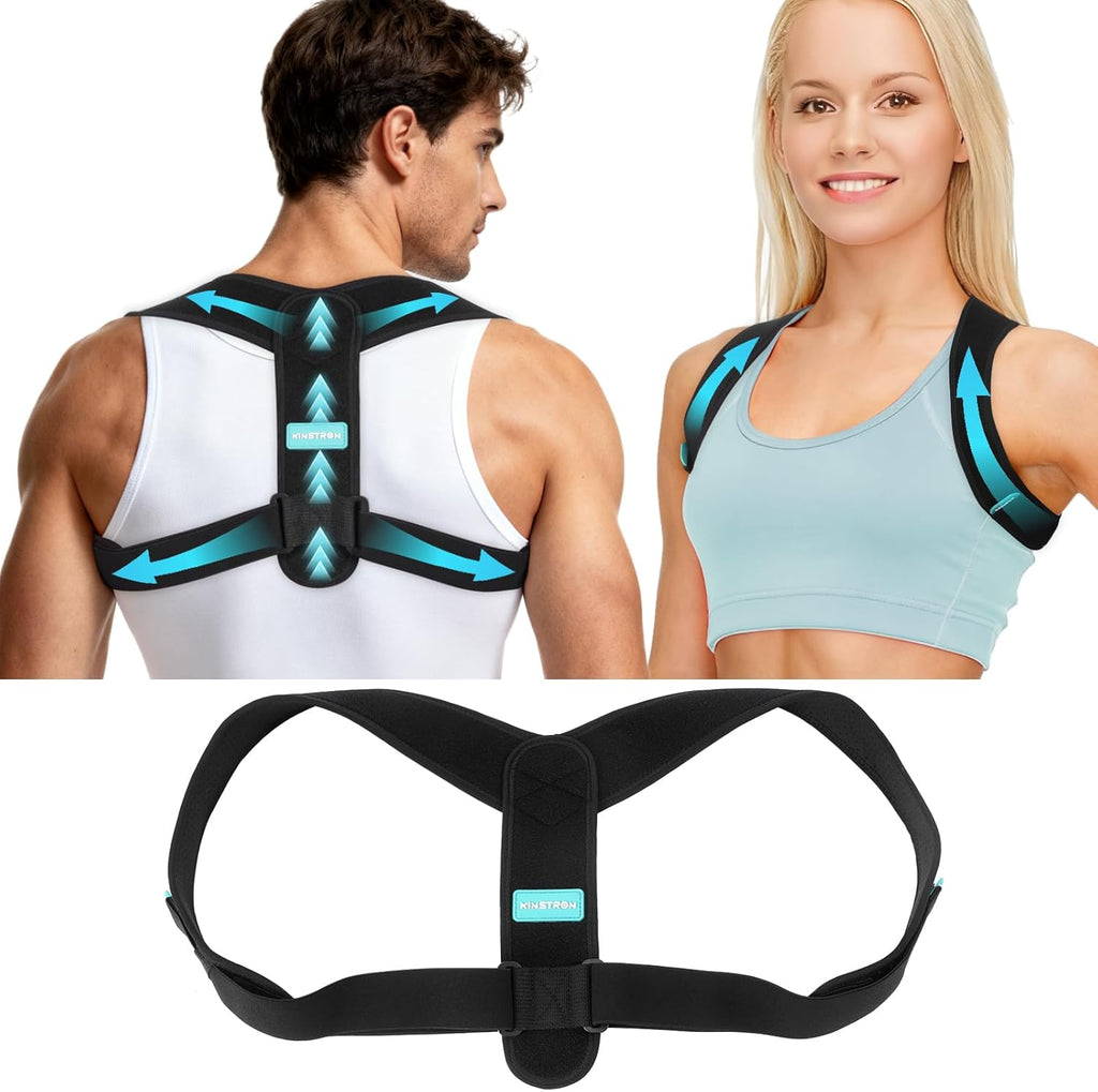 Adjustable Posture Corrector for Men & Women – Upper & Mid Back Brace for Posture Alignment – Relieves Neck, Shoulder & Clavicle Pain – Lightweight, Breathable & Invisible Under Clothing（Chest Size 30”-43”）