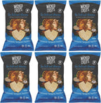 Baked Veggie Chips, Wicked Crisps - Sea Salt Hummus, Pea & Chickpea, Healthy Snack, Gluten-free, Low-fat, Non-GMO, Kosher, No Additives or Preservatives, 4oz bags, (6 pack)