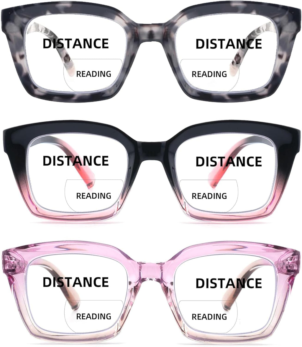 HIYANJN Bifocal Reading Glasses For Women Men Blue Light Computer Readers Clear Top Transition Ladies Eyewear 2.75