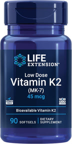 Life Extension Low Dose Vitamin K2 – Supports Arterial Health – Non-GMO, Gluten-Free – 90 Softgels