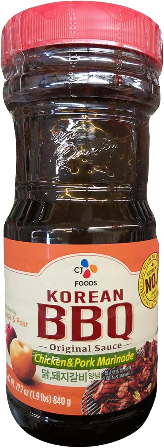 CJ Chicken and Pork Marinade Korean BBQ Sauce, 29.63 floz Bottle