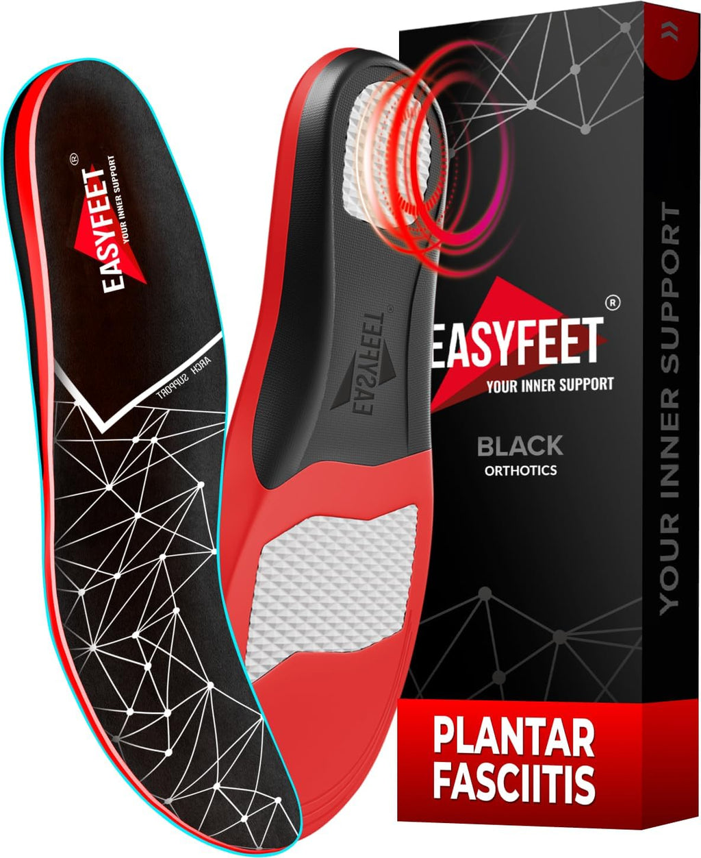 Premium Anti-Fatigue Shoe High Arch Support Insoles Men Women - Plantar Fasciitis Inserts - Orthotic Inserts Shoe Soles Standing All Day - Flat Feet Foot - Work Boot Insoles