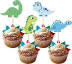 Gyufise 24Pcs Dinosaur Cupcake Toppers Assembled Baby Dinosaur Cupcake Picks for Dino Theme Baby Shower Kids Birthday Party Cake Decorations Supplies