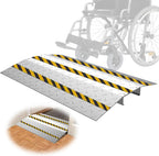 Sliding Door Threshold ramp 31.5" W*24.8" L, Metal Bridge Doorway Threshold ramp to go Over The Threshold for wheelchairs/Scooters/Walkers(for Threshold Height < 1.6" & Width ＜5.6")