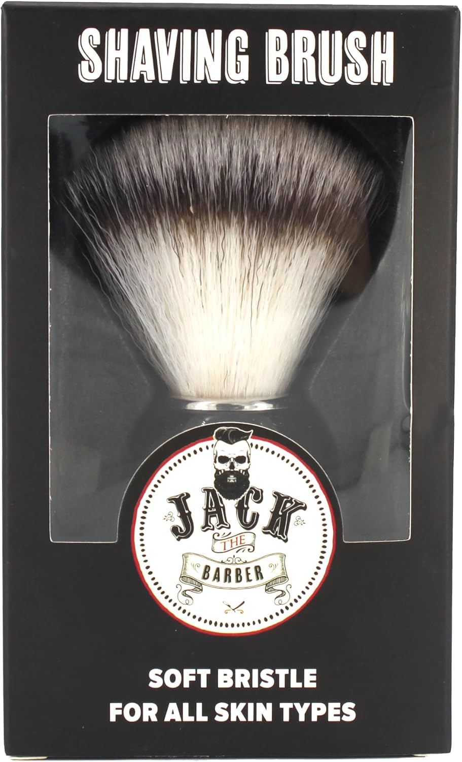 Jack The Barber Shaving Brush for Men, Classic Shave Brush with Synthetic Knot, Badger Shaving Brush Alternative, Vegan Friendly Grooming Essential
