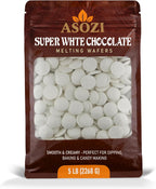 Super White Chocolate Melting Wafers – 5lb Resealable Bag, Premium Melting Chocolate for Baking & Candy Coating Chocolate for Cookies, Truffles, Confections & Desserts (Super White Chocolate)