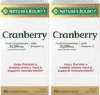 Nature's Bounty Cranberry Dietary Supplement, Supports Urinary Tract and Immune Health, Softgels, 25,200 Mg, 60 Ct (Pack of 2)