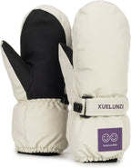 XuoAz Kids Winter Ski Snow Gloves - Warm Waterproof Fleece Snowboard Mittens with Long Cuff for Boys Girls(for 9-14 Years)