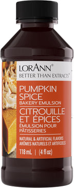 Lorann Oils Pumpkin Spice Bakery Emulsion: Genuine Pumpkin Spice Blend, Perfect for Boosting Fall Flavors in Cakes, Cookies & Desserts, Gluten-Free, Keto-Friendly, Pumpkin Spice Flavoring Essential