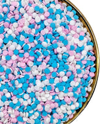 NIPEOR Christmas Rainbow Sprinkles Blue Pink White Confetti Sprinkles 3.53oz/100gEdible Sprinkle Topping Confetti Sprinkles, Round Cupcake Sprinkles for Cake Decorating, Candy Sprinkles and Ice Cream Toppings (Rainbow Confetti Blue Pink)