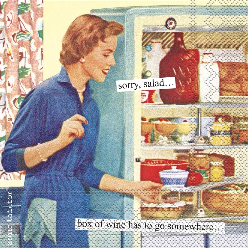 Boston International Anne Taintor Paper Napkins, 20-Count Cocktail Size, Box Of Wine