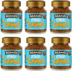 Beanies Decaf Salted Caramel Flavoured Instant Coffee 50g Jars (Pack of 6) Rich & Sweet Decaffeinated Coffee