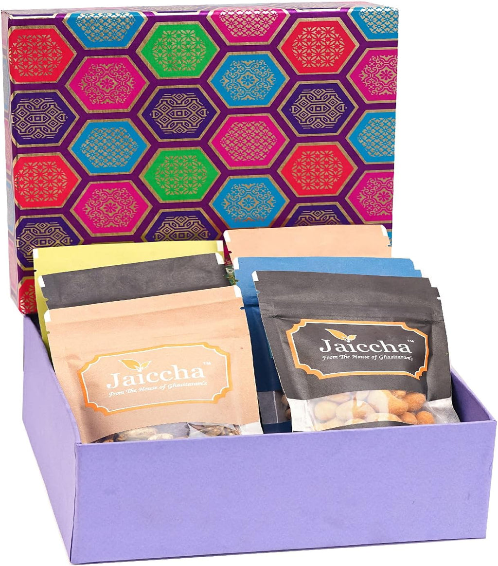 Jaiccha Ghasitaram Diwali Gifts - Diwali Gifts Gourmet Hamper Box of 6 Assorted Nuts