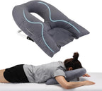 Face Down Pillow for Sleeping, Prone Pillow for Vitrectomy or Retinal Surgery, Adjustable Height Face Down Sleep, Retina Lying Eye Surgery Recovery (Square Gray)