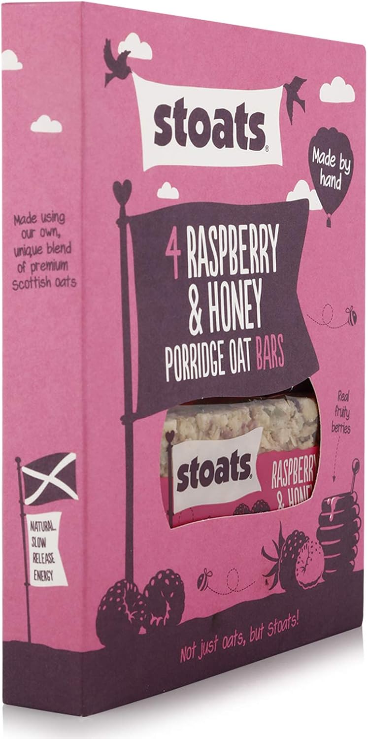 Stoats - Porridge Oat Bars - Raspberry & Honey - 200g