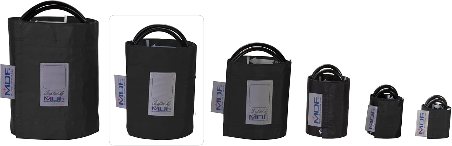 MDF Instruments Latex-Free Large Adult Replacement Blood Pressure Monitor Cuff - Double Tube - Black (MDF2080460-11)