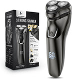 Electric Razor for Men Cordless: Wet/Dry Rotary Shaver Waterproof - USB Fast Charging & Sensitive Skin Care - Pop up Trimmer & Precision Blades Upgraded B2 Black-Silver