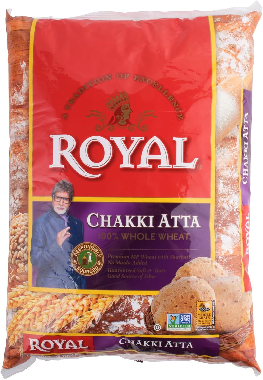 Royal Chakki Atta 100% Whole Wheat Flour - 20 lb. By TableTop King