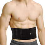 Umbilical Hernia Belt for Men & Women, Abdominal Support Binder with Hernia Support Pad, Adjustable Truss Support, Black, L