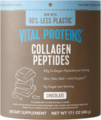 Vital Proteins Grass Fed Collagen Powder Supplement (Type I, III) for Skin Hair Nail Joint - Hydrolyzed Collagen, Grass Fed, Dairy and Gluten Free - Chocolate Flavor, 17.1 oz Canister