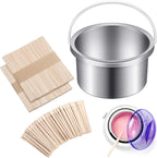 Wax Warmer Inner Pot for Hair Removal with 500 ml Capacity, 14 oz Hair Remover Machine, and 200 Wax Applicator Sticks