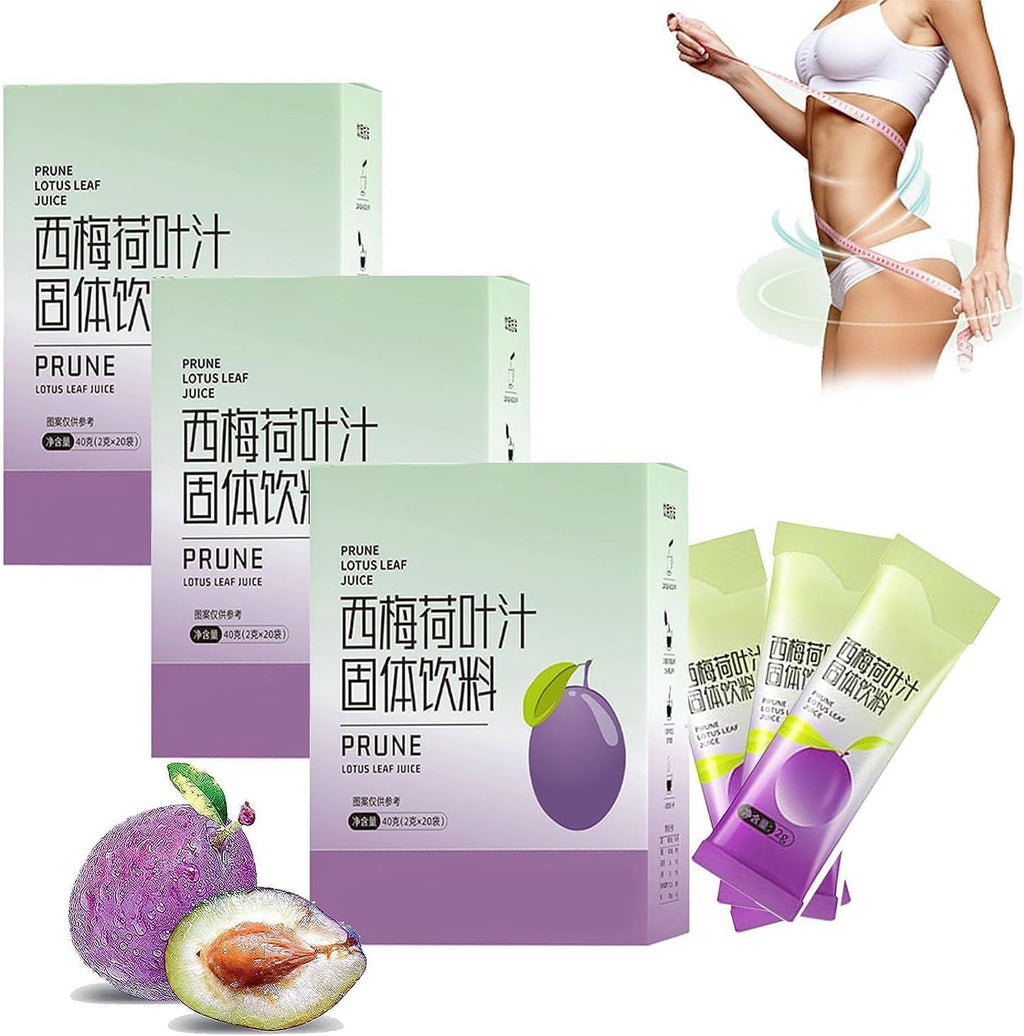 4/6Box Prune Lotus Leaf Juice, Promote Body Metabolism, Constipation for Adults, Suitable for Fat People with Big Belly (4 Box)