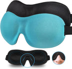 Sleep Mask SleepFun Invisible Alar Deep Orbit 3D Eye Mask Ultra Lightweight & Comfortable Sleeping Mask for Travel, Nap, Shift Works, Black & Blue
