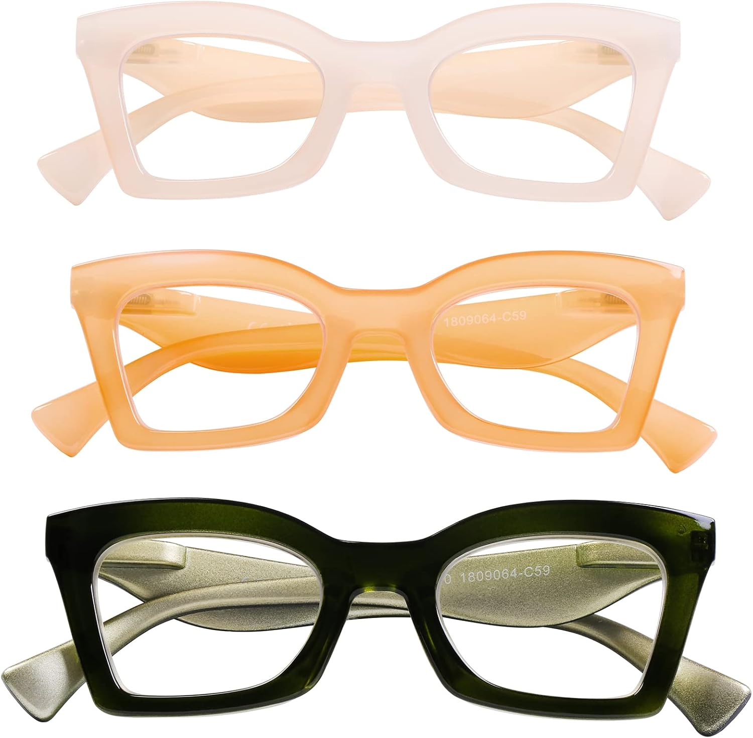 AQWANO Stylish Blue Light Reading Glasses for Women, Fashion Square Cat Eye Design Computer Readers Eyeglasses