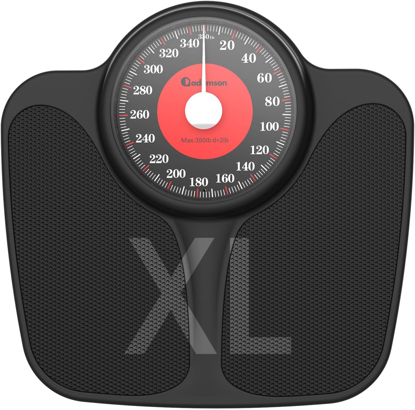 Adamson A23 Scales for Body Weight - Up to 350 LB - New Version - Anti-Skid Rubber Surface Extra Large Numbers - High Precision Bathroom Scale Analog - Durable with 20-Year Assurance