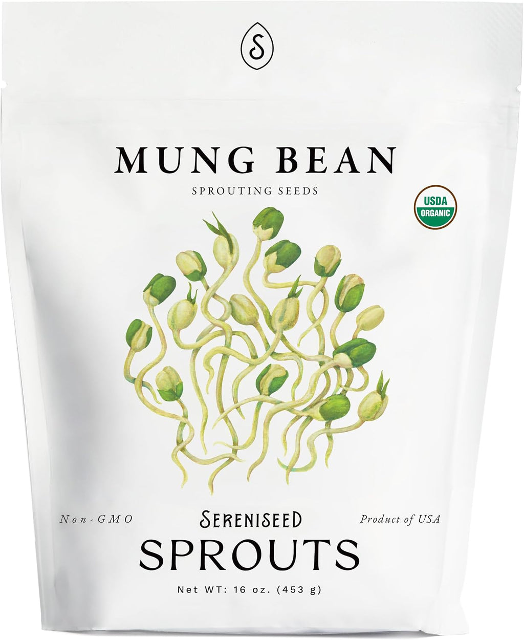Organic Mung Bean Sprout Seeds (16 oz) – Non-GMO, Heirloom Seeds for Sprouting and Microgreens