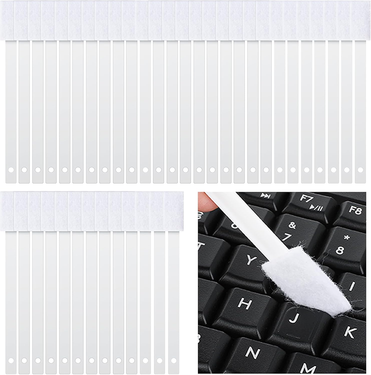 Ouligay 40PCS Disposable Crevice Cleaning Brushes Crevice Cleaning Tools Crevice Hole Brush Disposable Toilet Brush Keyboard Scrub Brush for Window Groove,Door Track, Keyboard,Grooves(White)