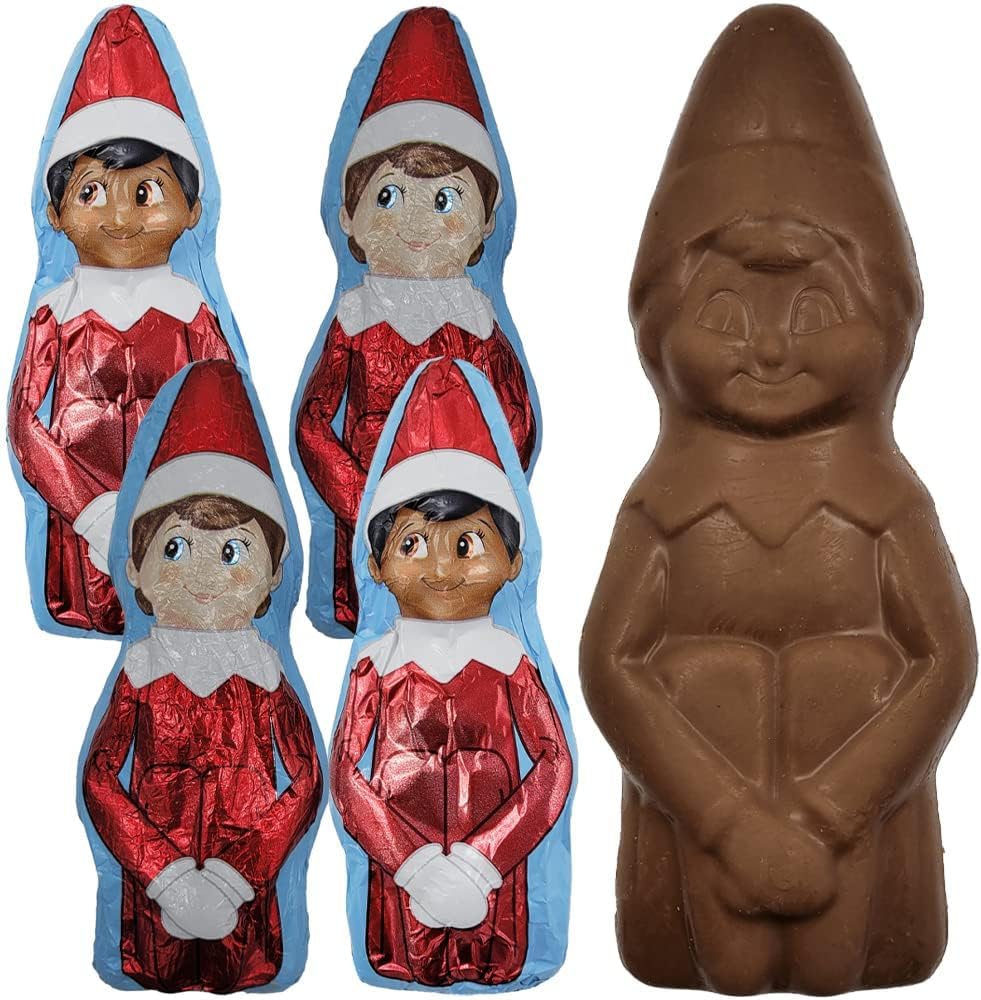 Fruidles Large Christmas Chocolate Holiday Treats, Solid Smooth Milk Chocolate, Party Bag Fillers, Individually Wrapped Foils, Kosher Certified Dairy, 3oz (12-Pack)
