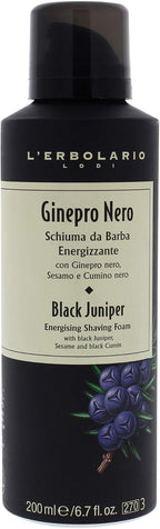 L'Erbolario Black Juniper Energising Shaving Foam - Prevents Redness And Freshens Skin - An Invigorating Fragrance - Prepares Your Face For Shaving Gently And Carefully - 6.7 Oz