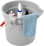 Rubbermaid Commercial Products BRUTE 14 Quart Round Bucket Gray Heavy-Duty Construction for Professional/Janitorial Cleaners