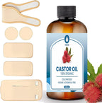 Tavio Castor Oil Pack - 100% Pure Castor Oil for Body, Natural Digestive Aid & Muscle Relaxation, Can Be Used with Castor Oil Packs for Enhanced Absorption (1 pc + Castor Oil Packet (6 Piece))
