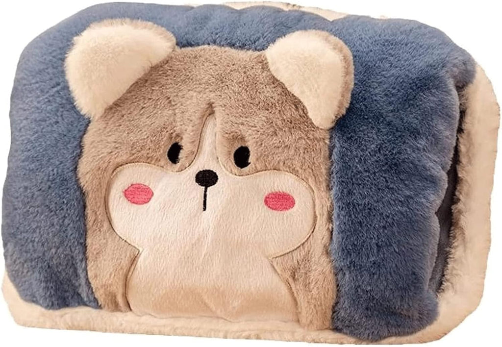 Reusable Electric Water Heating Bag, Portable Electric Hot Water Bag with Cute Faux Fur Cover, Reusable PVC Hot Water Bottle Portable