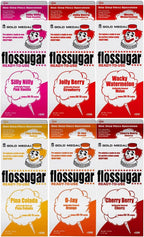 Cotton Candy Floss sugar Mix Flavors | Pack Of 6 | Silly Nilly, Strawberry, Wacky Watermelon, Pina Colada, Orange, and Cherry Berry Flavors | 1/2 Gallon Cartons